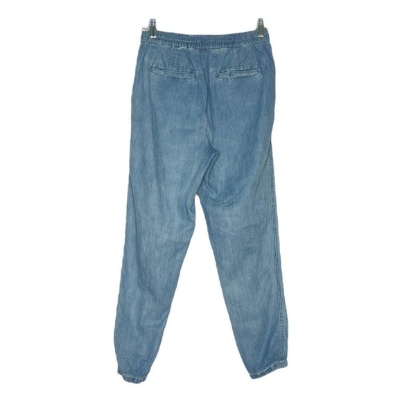 BLANK NYC Pull On Chambray Jogger Pants Blue Light Medium Wash Drawstring Sz XS - Picture 2 of 8